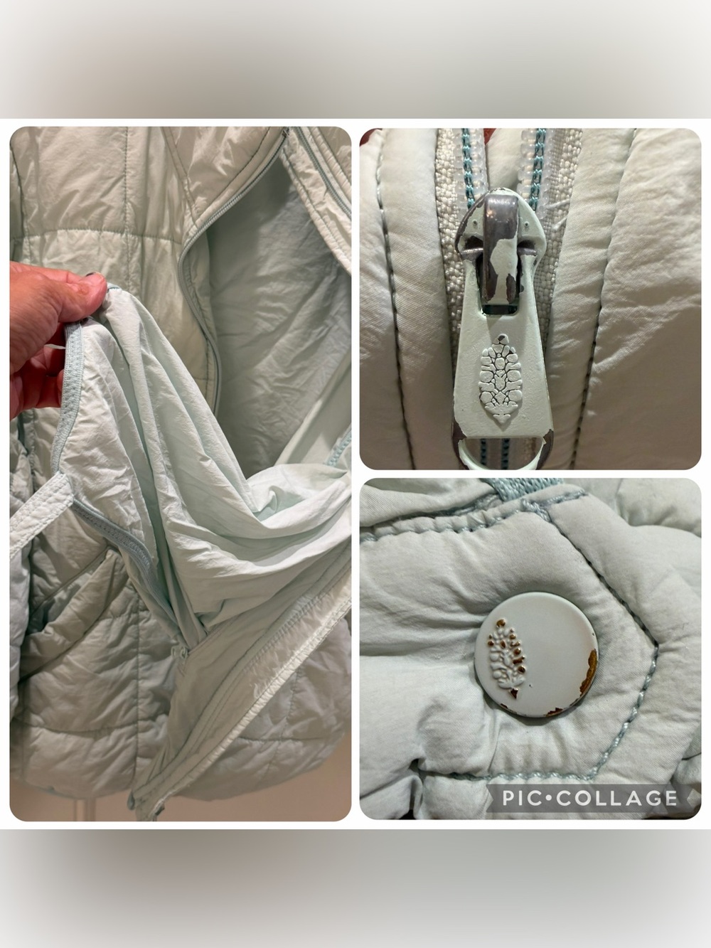 XS free people movement pippa packable puffer jacket Mint blue green Quilted - Picture 11 of 15